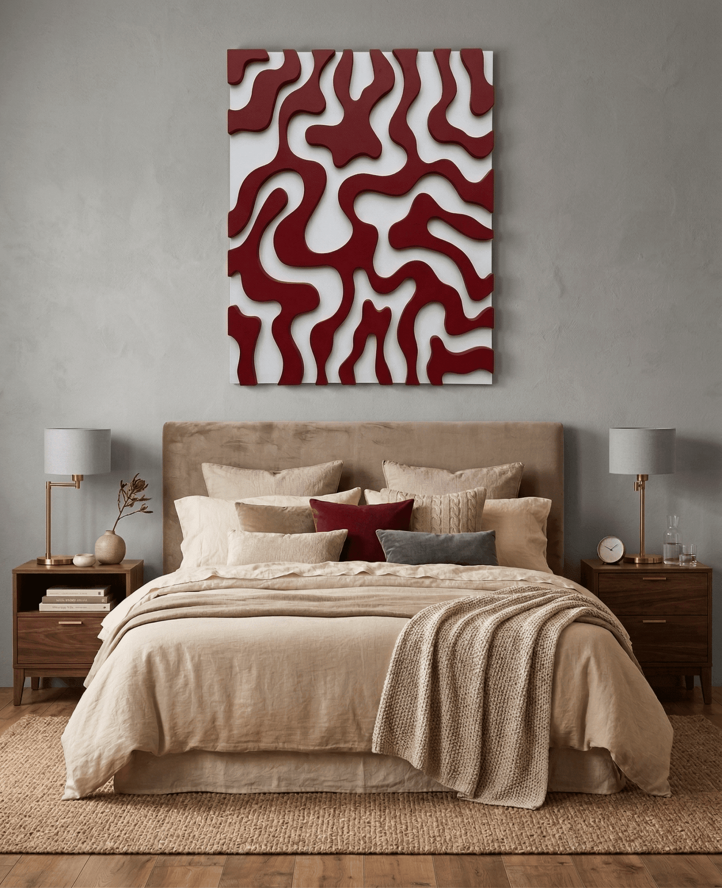 Fluid Red - Sculptural Abstract Wall Decor - Arte de Amaris