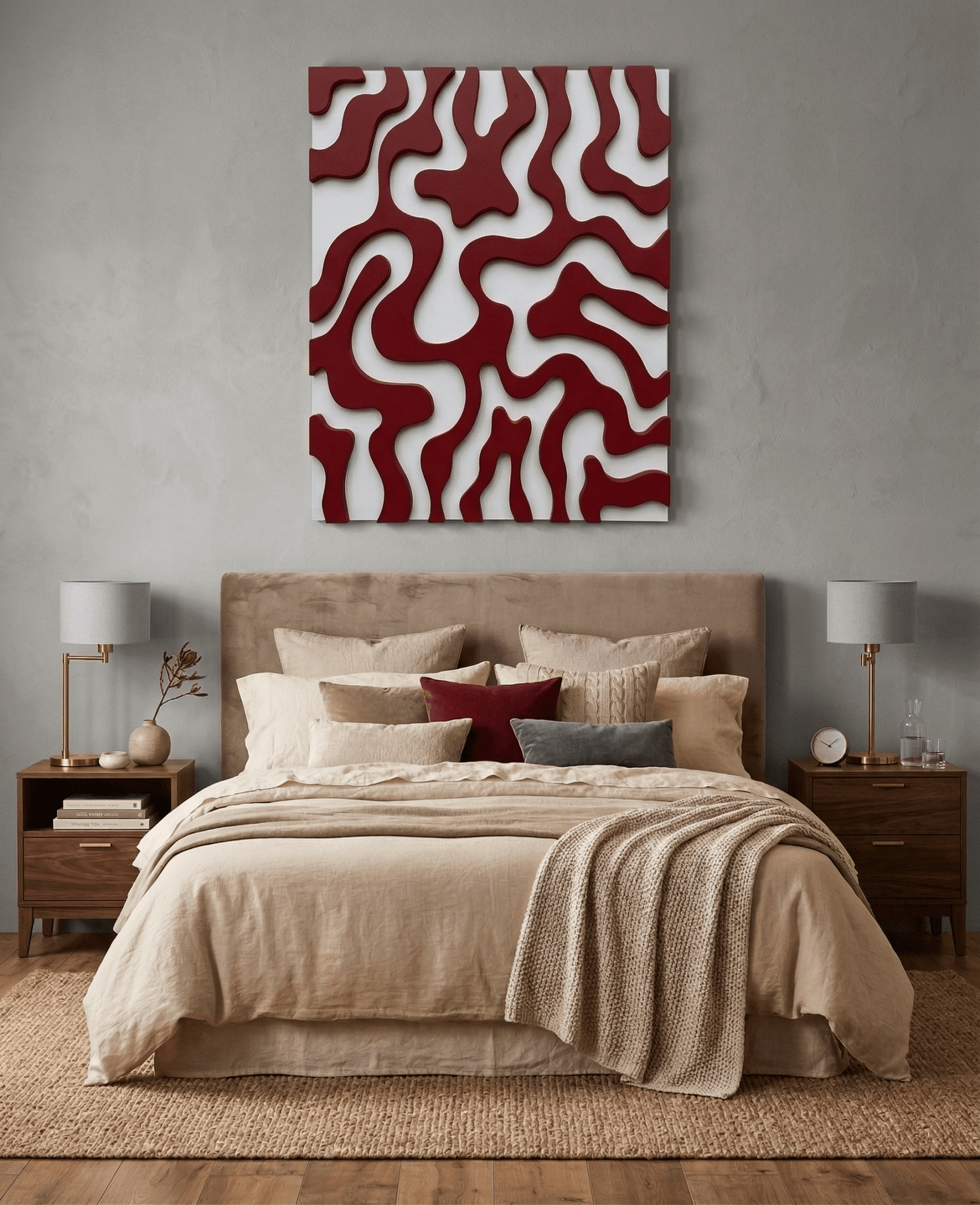 Fluid Red - Sculptural Abstract Wall Decor