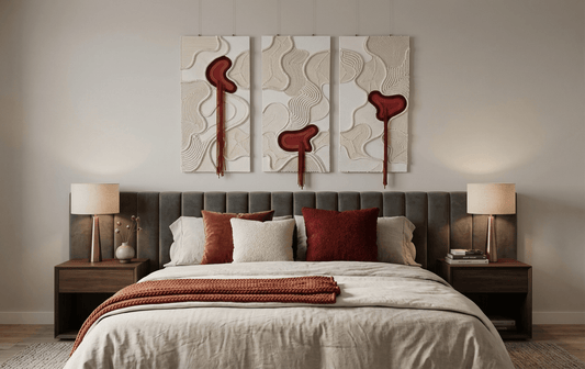 Between The Knots - Textured Abstract Wall Art Set of 3 - Arte de Amaris
