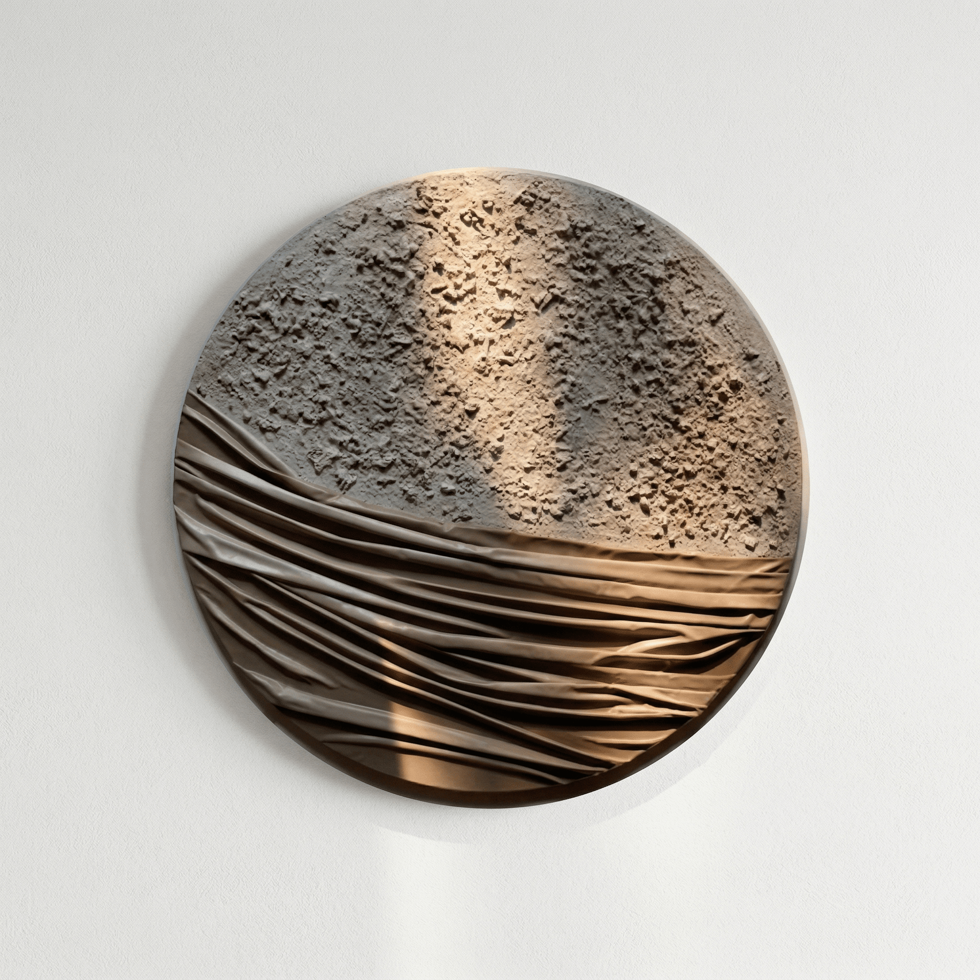Desert Moon | Circular Textured Abstract Wall Art - Arte de Amaris