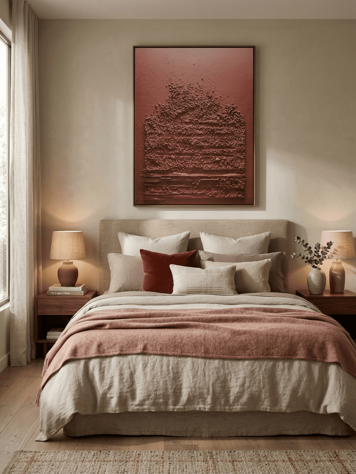 Echoes in Red - Modern Minimalist Statement Decor - Arte de Amaris