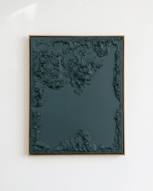 Emerald Textured Landscape Wall Art – Modern 3D Abstract Nature Decor - Arte de Amaris