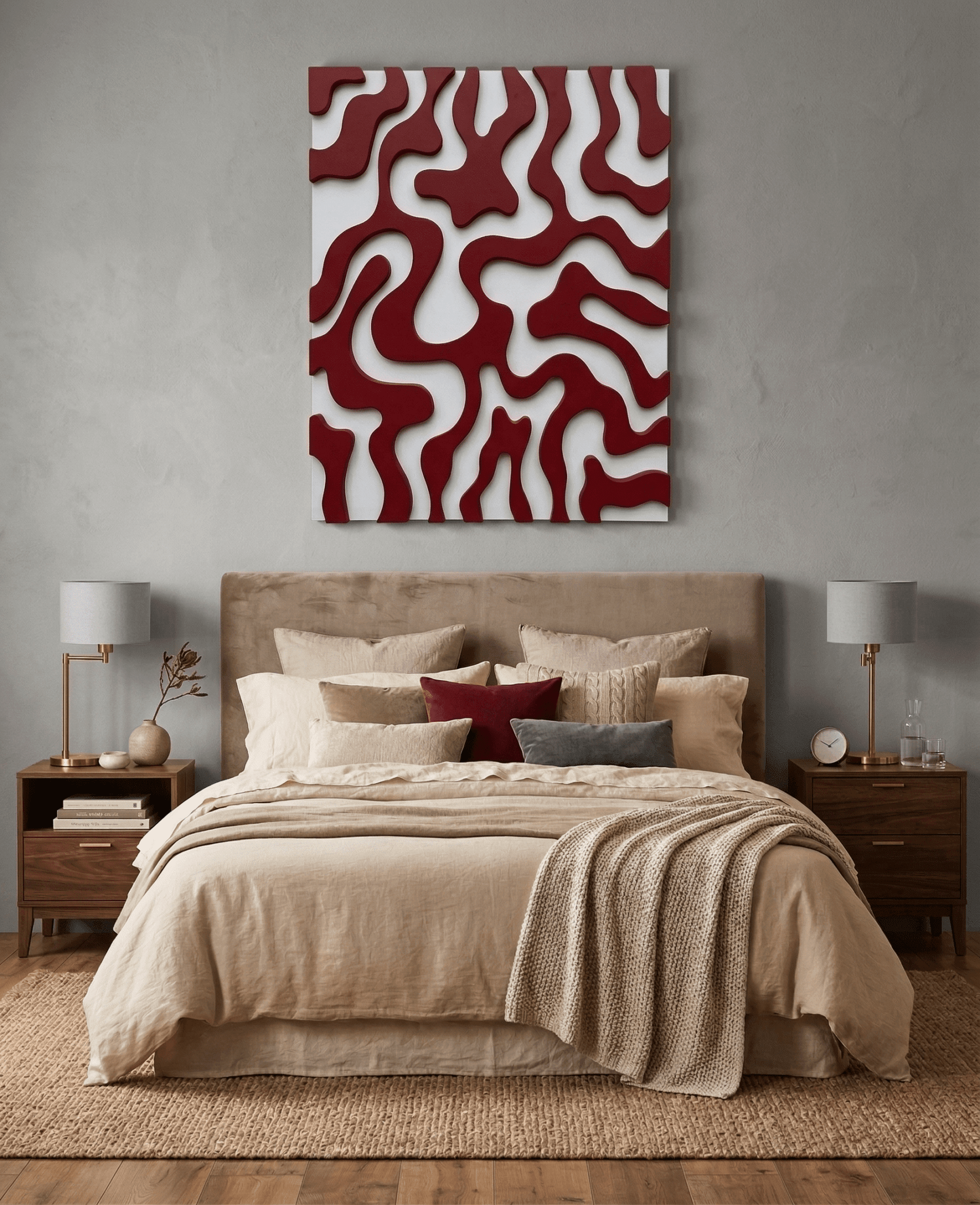 Fluid Red - Sculptural Abstract Wall Decor - Arte de Amaris