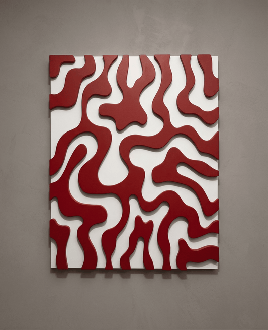 Fluid Red - Sculptural Abstract Wall Decor - Arte de Amaris