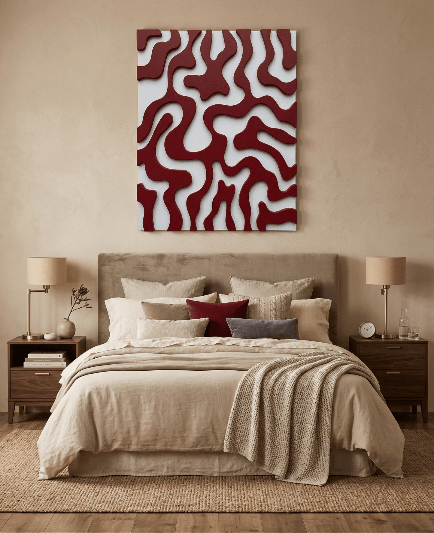 Fluid Red - Sculptural Abstract Wall Decor - Arte de Amaris