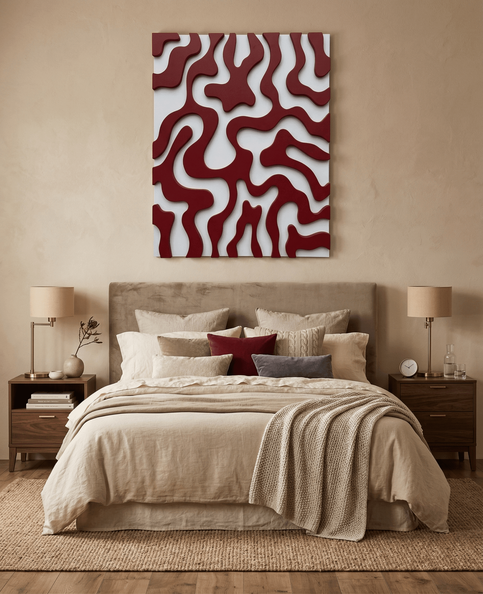 Fluid Red - Sculptural Abstract Wall Decor - Arte de Amaris