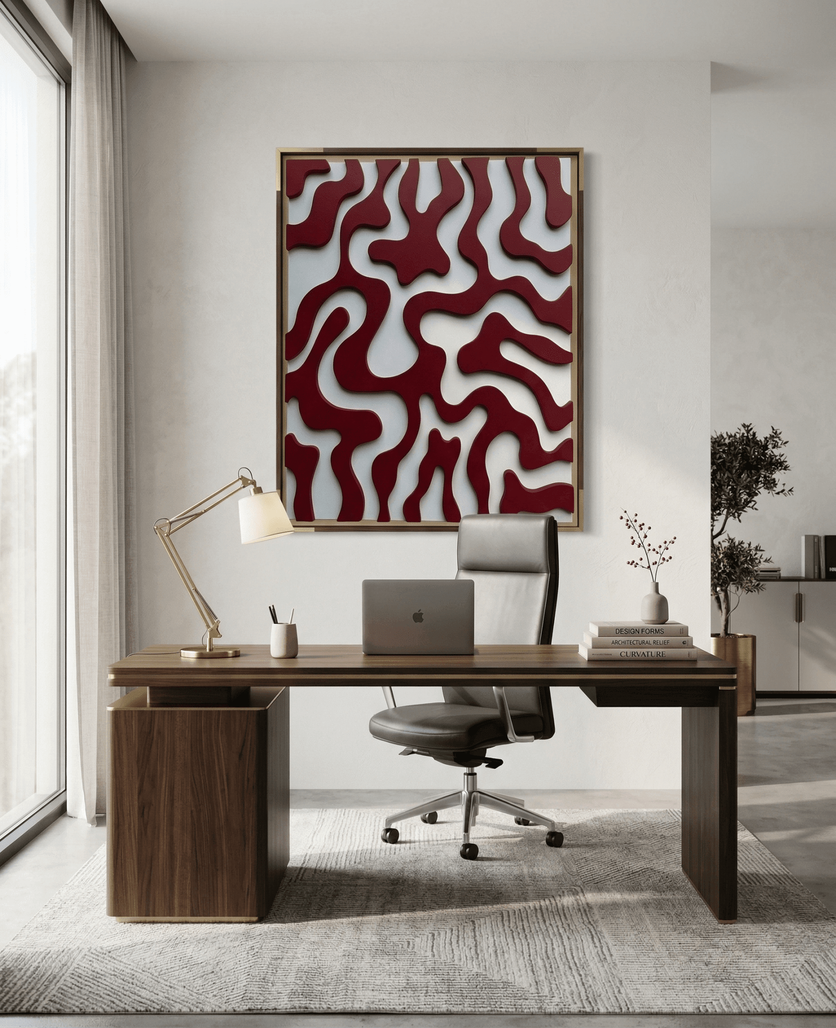 Fluid Red - Sculptural Abstract Wall Decor - Arte de Amaris