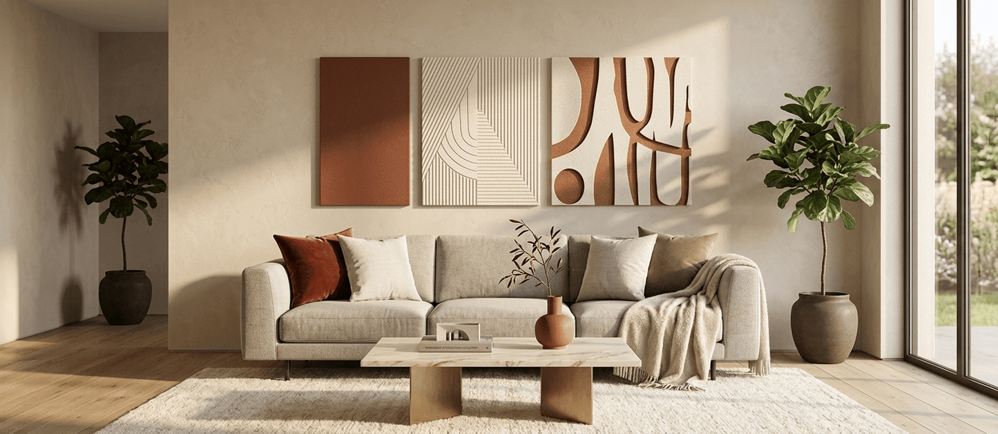 Modern Textured Wall Art Set of 3 - Arte de Amaris