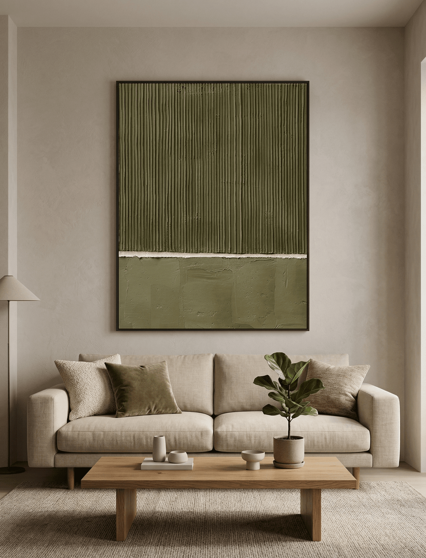 Olive Textured Abstract Wall Art - Arte de Amaris