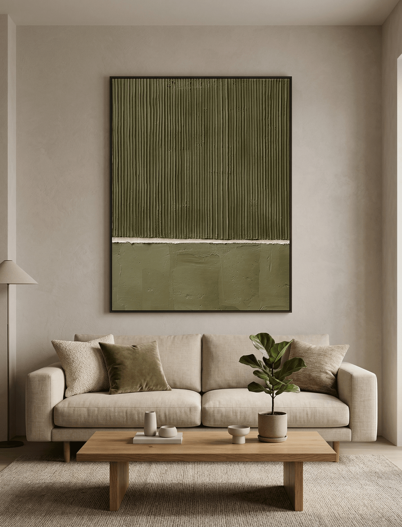 Olive Textured Abstract Wall Art - Arte de Amaris