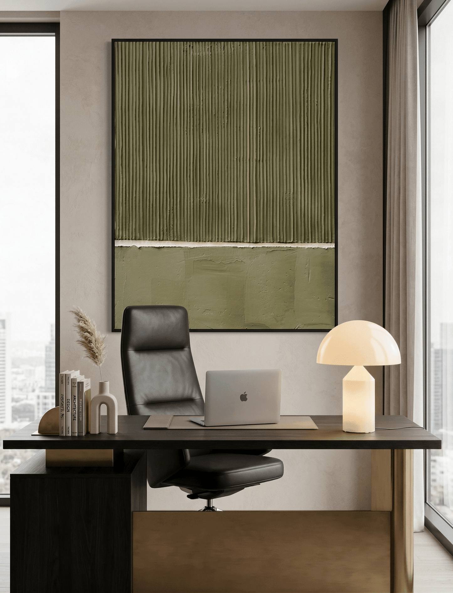 Olive Textured Abstract Wall Art - Arte de Amaris