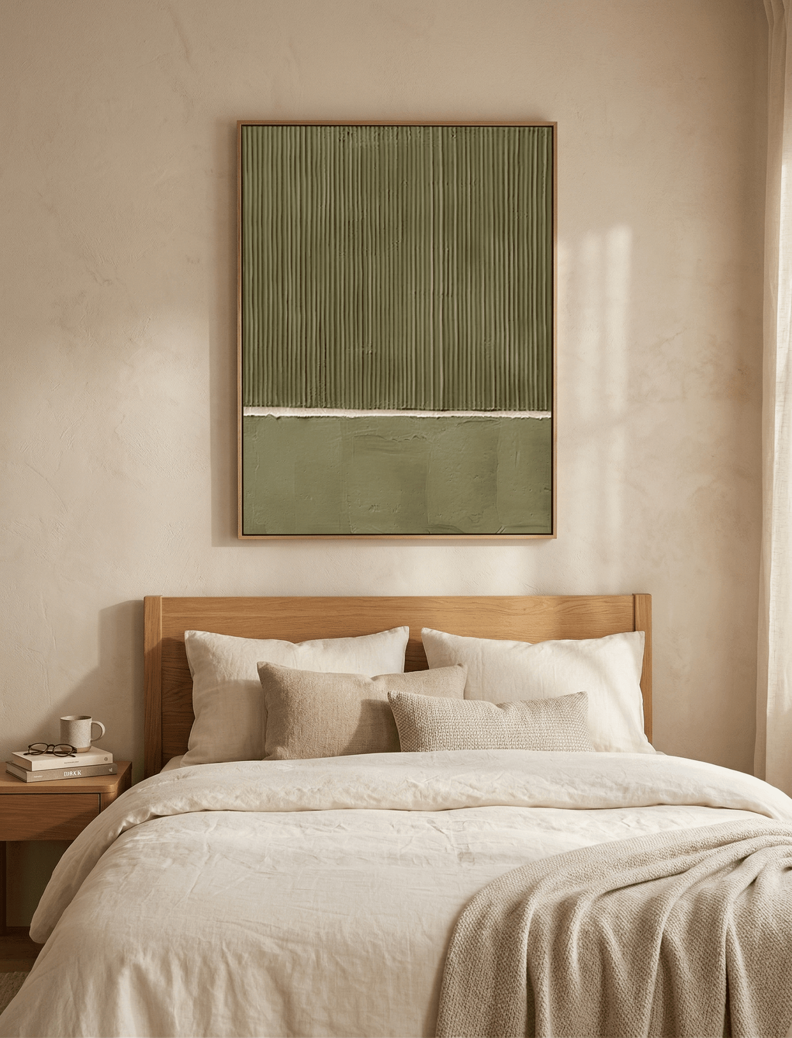 Olive Textured Abstract Wall Art - Arte de Amaris