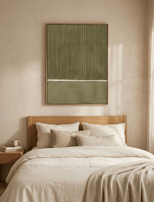 Olive Textured Abstract Wall Art - Arte de Amaris