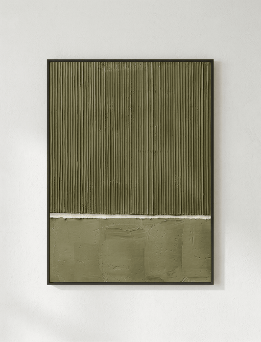 Olive Textured Abstract Wall Art - Arte de Amaris