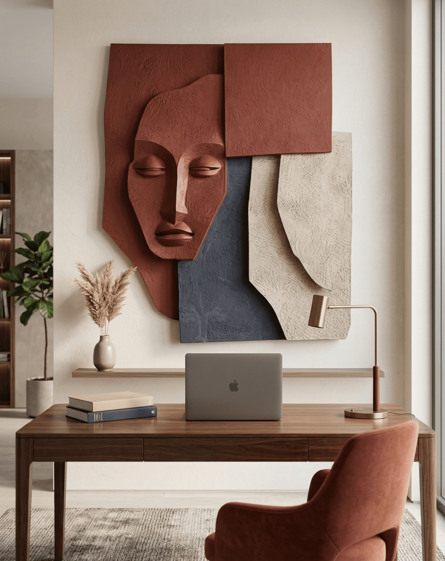 Silent Form | Sculptural Face Abstract Wall Art - Arte de Amaris