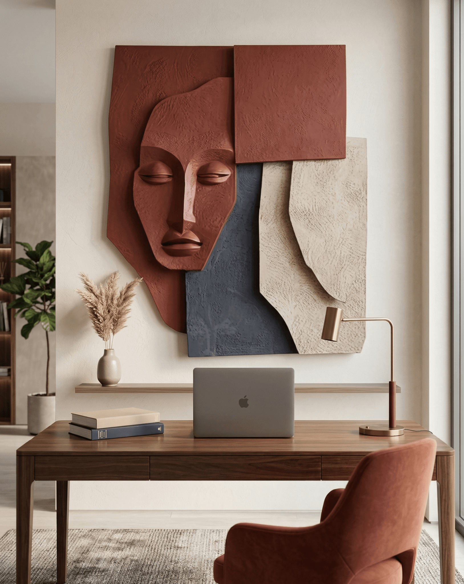 Silent Form | Sculptural Face Abstract Wall Art - Arte de Amaris