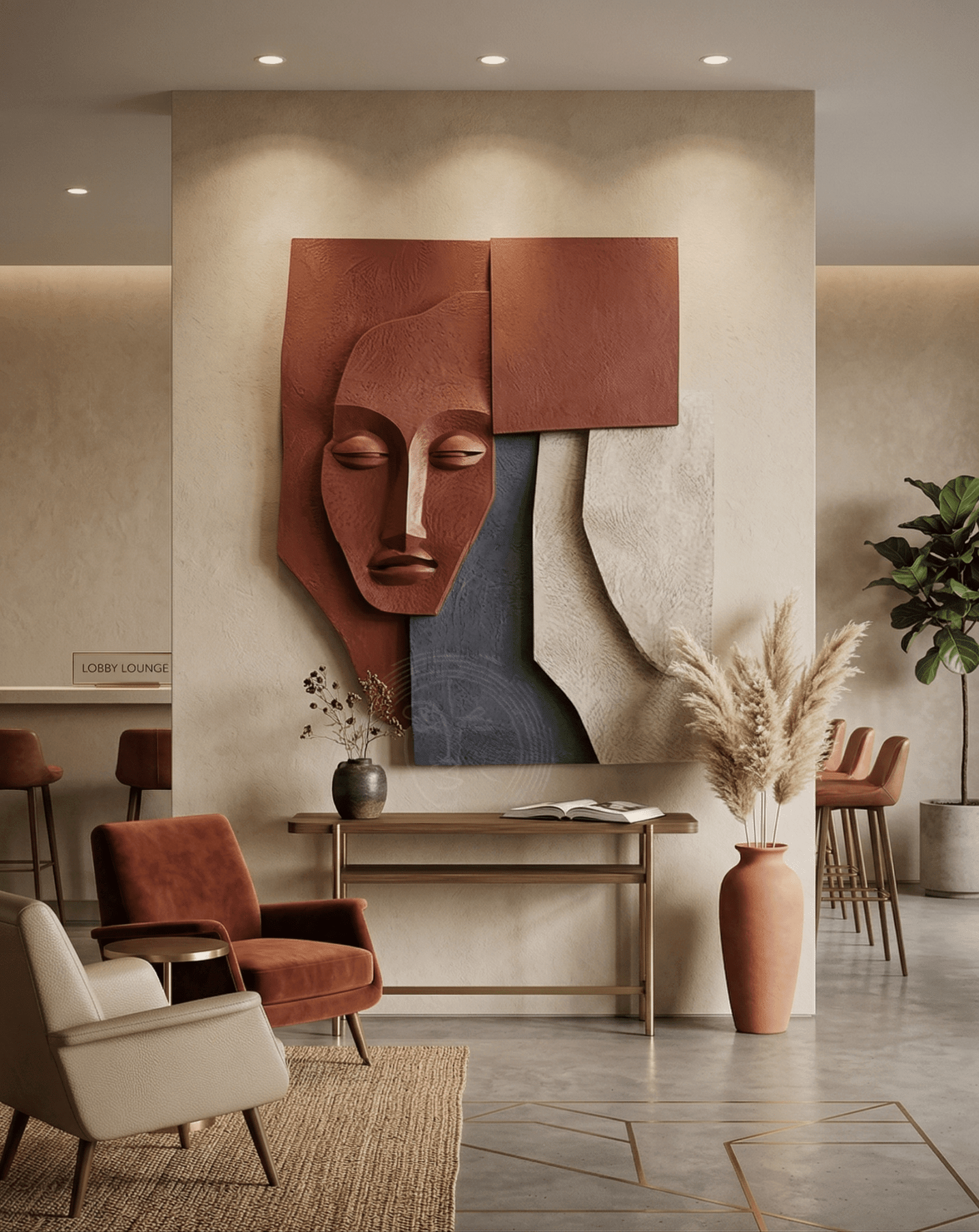 Silent Form | Sculptural Face Abstract Wall Art - Arte de Amaris