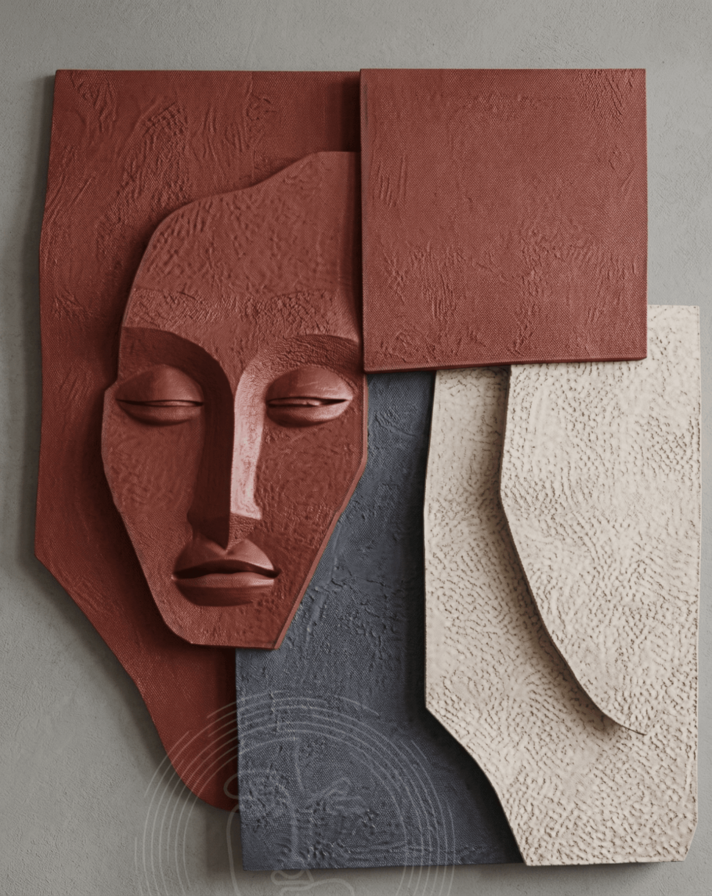 Silent Form | Sculptural Face Abstract Wall Art - Arte de Amaris