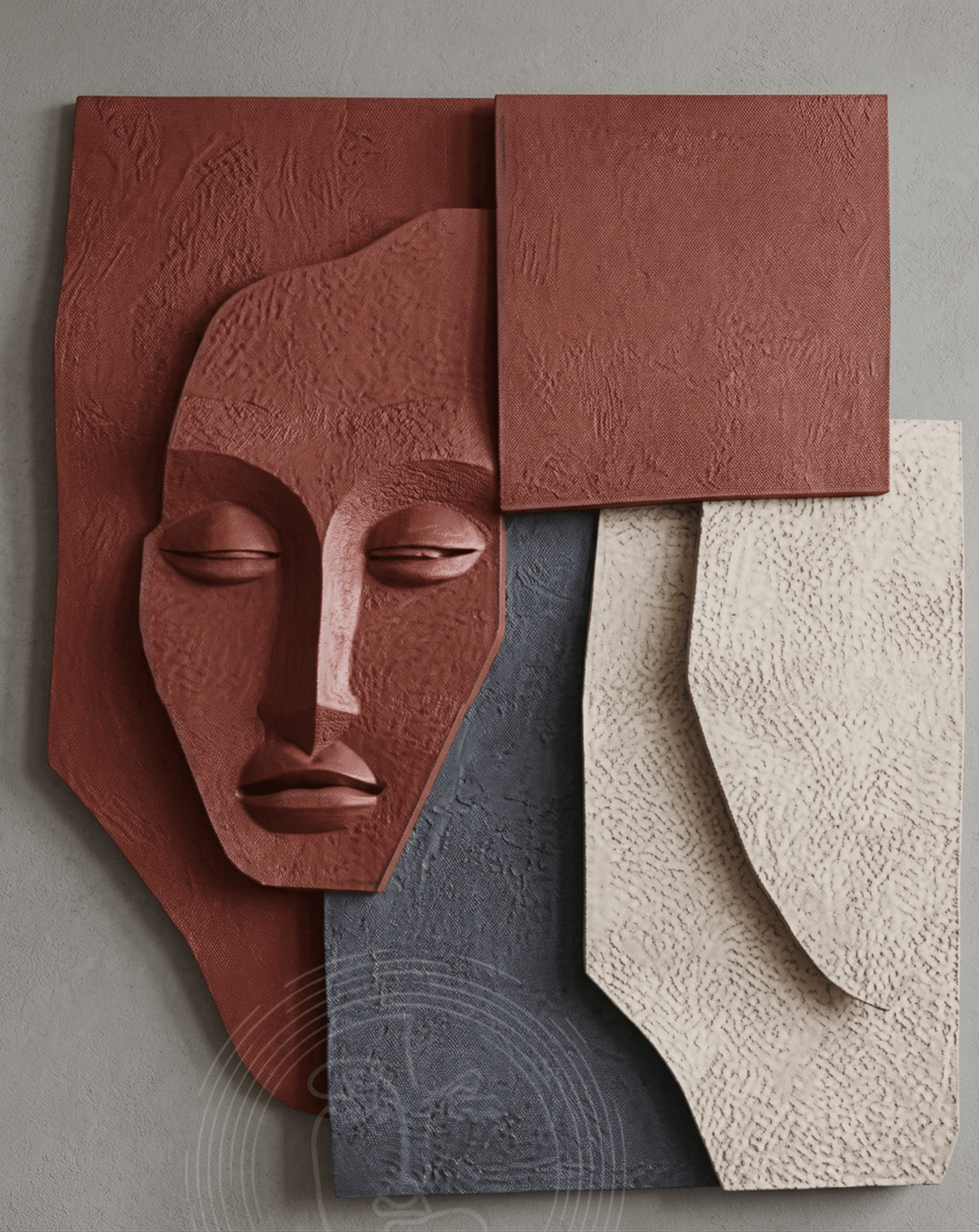Silent Form | Sculptural Face Abstract Wall Art - Arte de Amaris