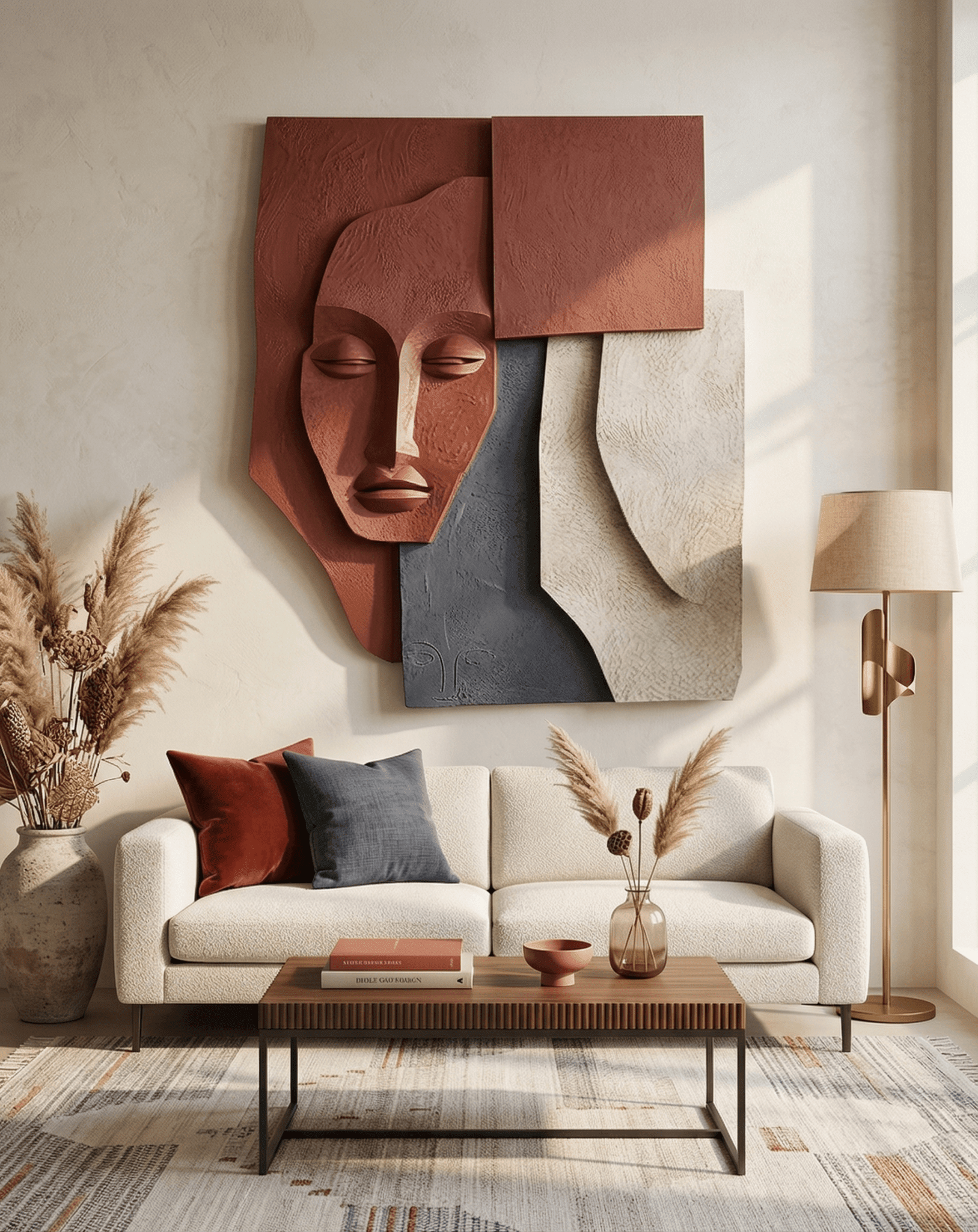 Silent Form | Sculptural Face Abstract Wall Art - Arte de Amaris