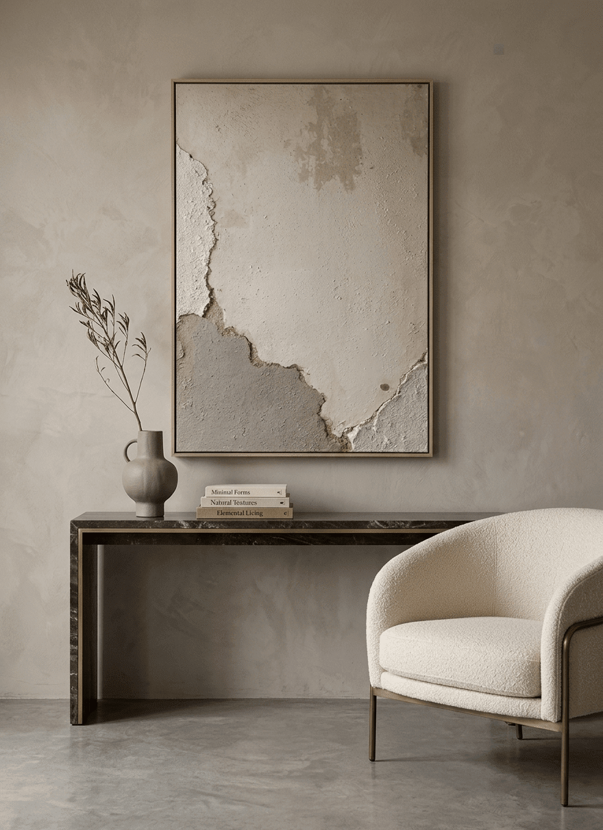 Soft Ruins - Minimalist Beige Plaster Wall Decor - Arte de Amaris