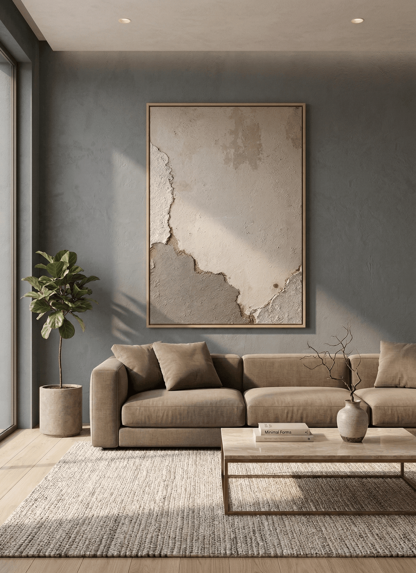 Soft Ruins - Minimalist Beige Plaster Wall Decor - Arte de Amaris