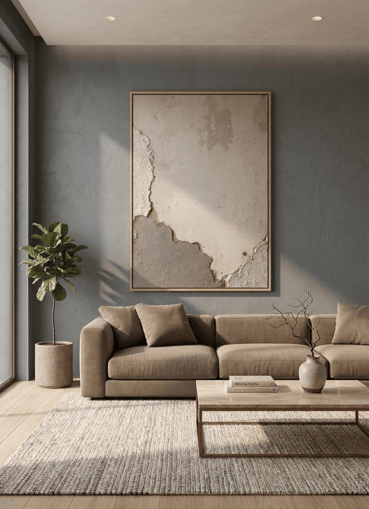 Soft Ruins - Minimalist Beige Plaster Wall Decor - Arte de Amaris